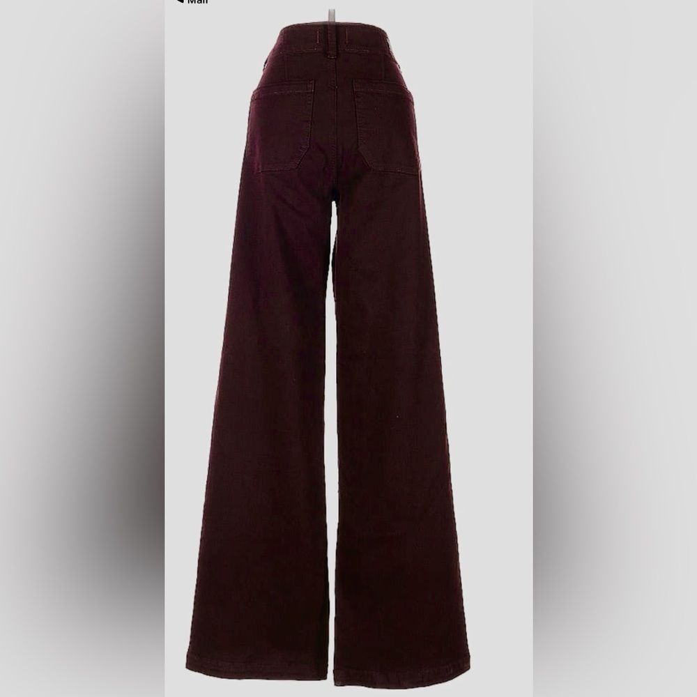PAIGE Womens Wide Leg Pants in Deep Burgundy